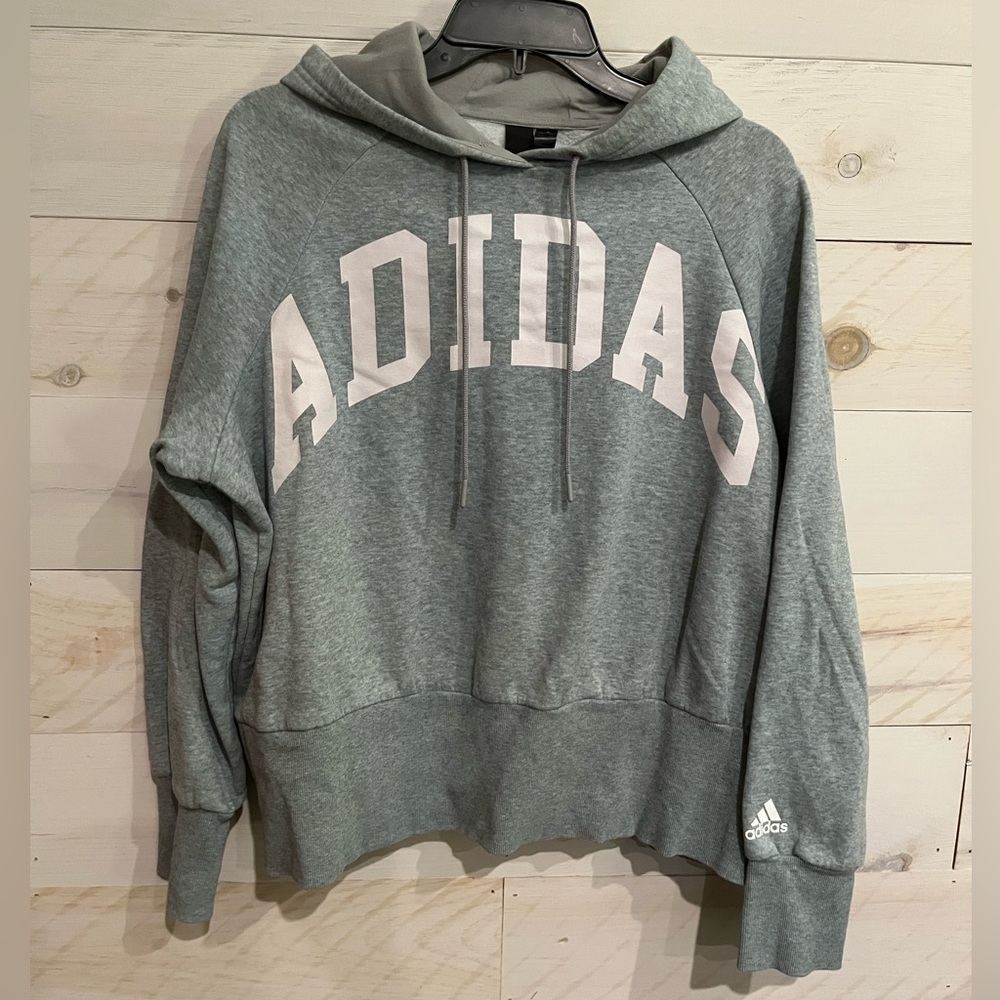 Adidas Gray Hoodie with White Logo